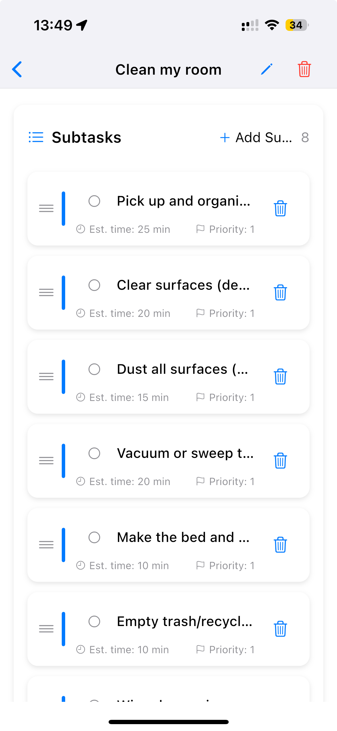 Flowo AI checklists screen