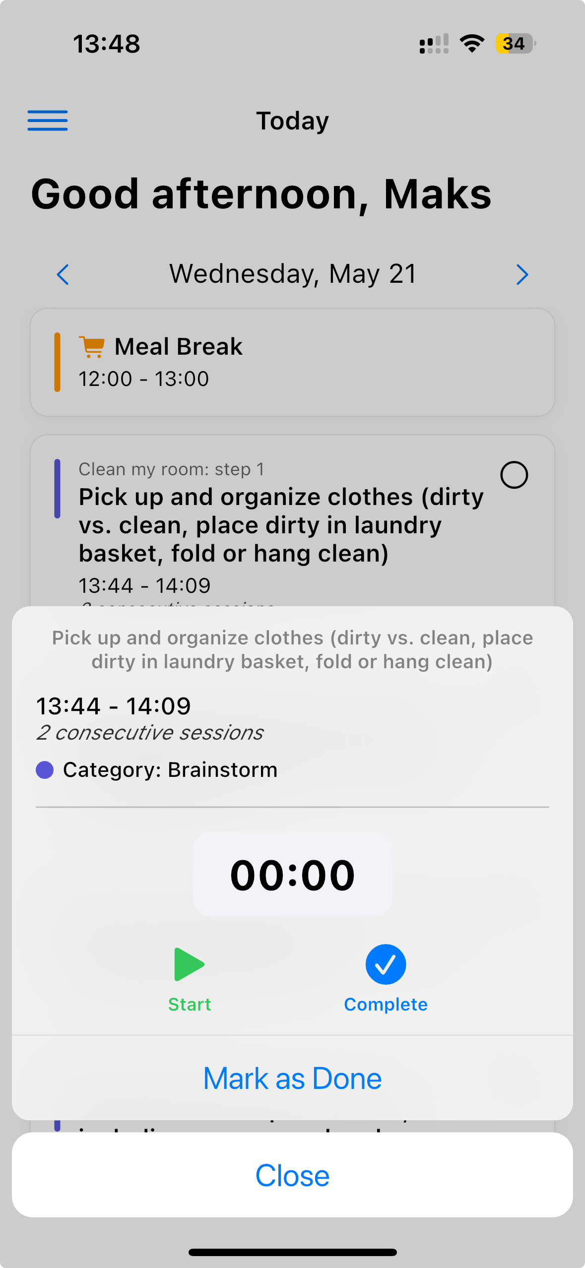 Flowo visual timers screen